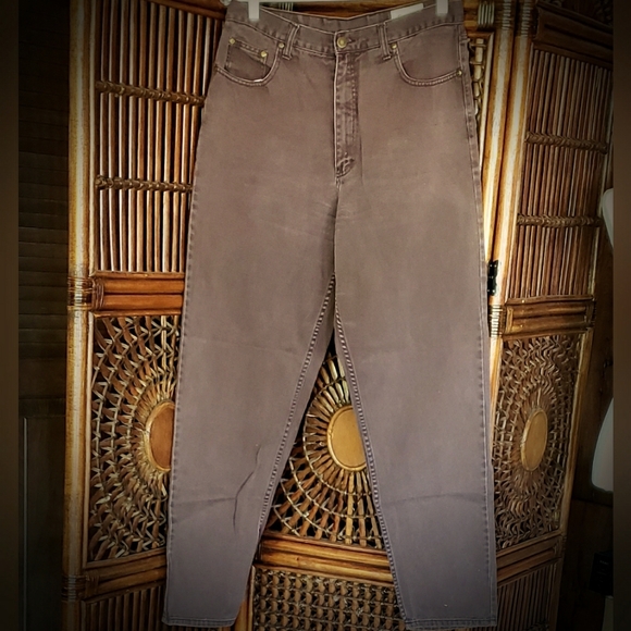 Eddie Bauer Denim - EDDIE BAUER High-Waisted VTG Jeans Relaxed Fit - Soft Brown - Size 14 - EVC